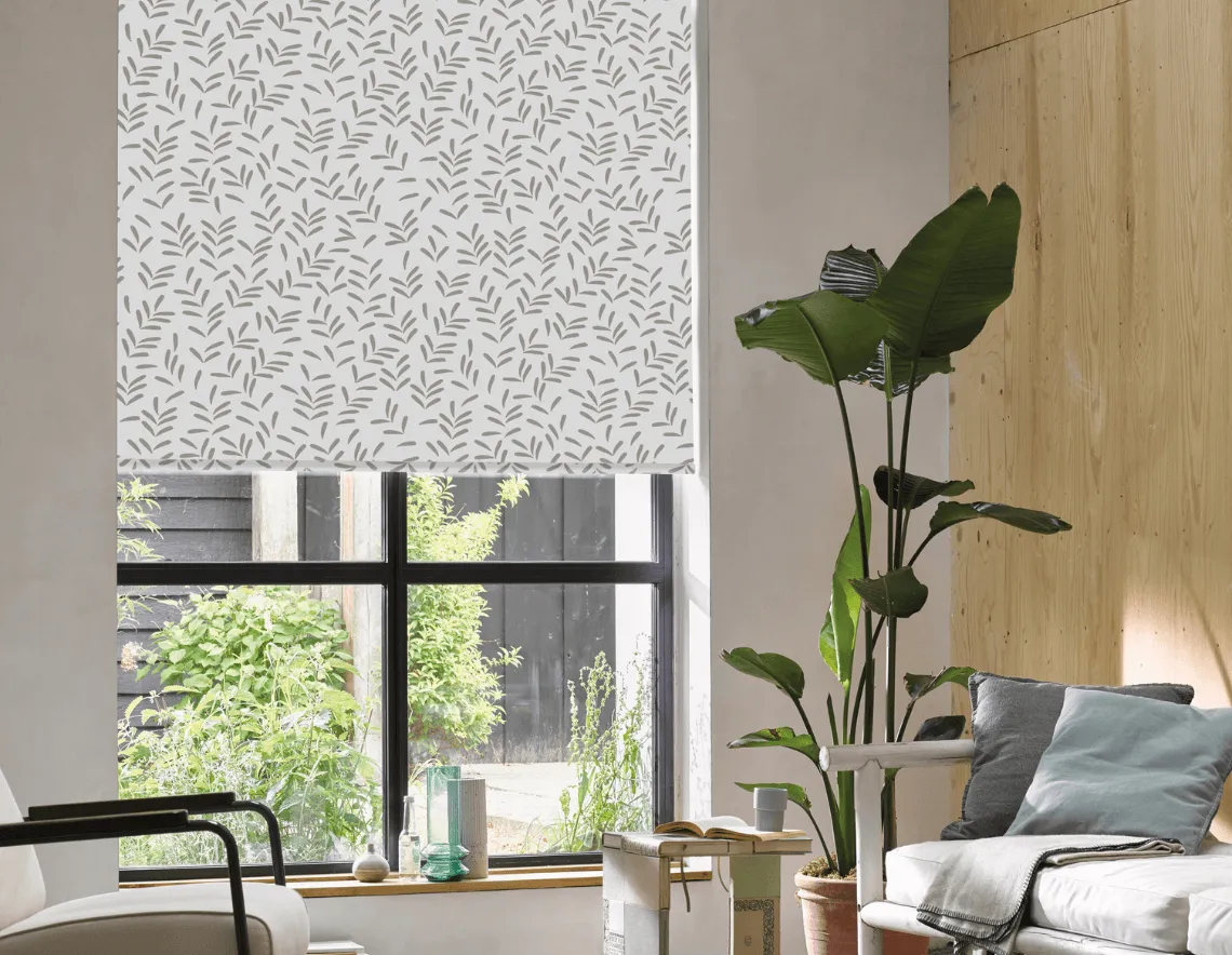 Cortinas Enrollables Estampadas para living estilo nórdico